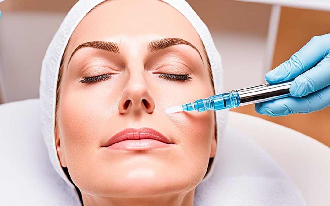 Procedimento de rejuvenescimento facial com ácido hialurônico